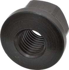 Gibraltar - 3/4-10 Steel Black Oxide Spherical Flange Nut - Grade 12L14, 1" High, 1-5/8" Diam x 1/4" High Flange, 2-1/4" Radius - Exact Industrial Supply