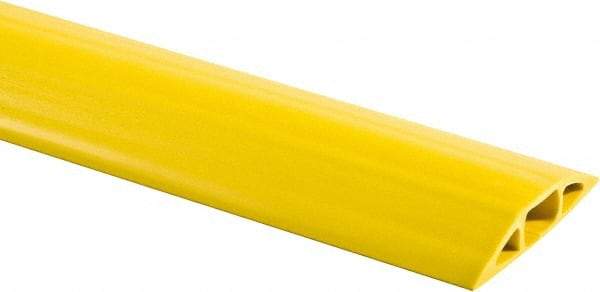 Hubbell Wiring Device-Kellems - 1 Channel, 10 Ft Long, 7.9mm Max Compatible Cable Diam, Yellow PVC On Floor Cable Cover - 2-3/4" Overall Width x 13.5mm Overall Height, 15.2mm Channel Width x 7.9mm Channel Height - Exact Industrial Supply