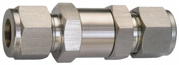 Ham-Let - 1/4" Stainless Steel Check Valve - Inline, Comp x Comp, 3,000 WOG - Exact Industrial Supply
