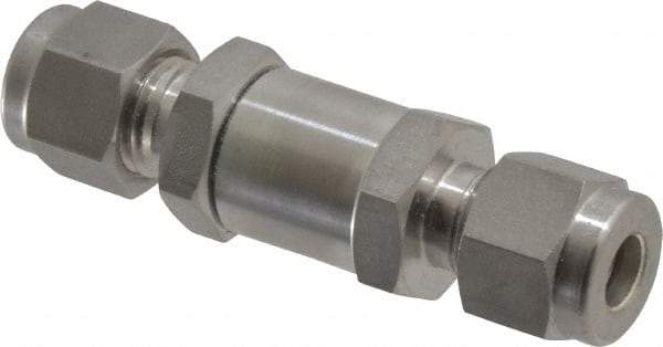 Ham-Let - 1/4" Stainless Steel Check Valve - Inline, Comp x Comp, 3,000 WOG - Exact Industrial Supply
