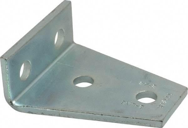 Cooper B-Line - Zinc Plated Carbon Steel 4 Hole Gusseted Strut Shelf Bracket - 1/2" Bolt, 4 Holes, Used with Cooper B Line Channel & Strut (All Sizes Except B62 & B72) - Exact Industrial Supply