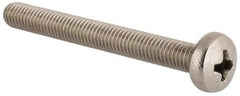 Value Collection - M5x0.80 Metric Coarse, 45mm Length Under Head Phillips Drive Machine Screw - Pan Head, Grade 18-8 & A2 Stainless Steel, Uncoated, Without Washer - Exact Industrial Supply