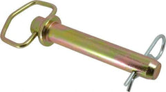 Made in USA - 1" Pin Diam, 5-3/4" Long, Zinc Plated Steel Pull Ring Hitch Pin - 4-3/4" Usable Length - Exact Industrial Supply