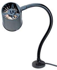 Made in USA - 18 Inch, Gooseneck, Magnetic Mounted, Incandescent, Black, General Purpose Task Light - 100 Watt, 120 Volt, Nonmagnifying - Exact Industrial Supply