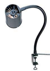 Made in USA - 24 Inch, Gooseneck, Clamp on, Incandescent, Black, General Purpose Task Light - 100 Watt, 120 Volt, Nonmagnifying - Exact Industrial Supply