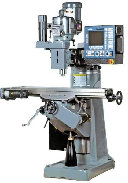 Bridgeport - 48" Long x 9" Wide, 3 Phase Fagor 8055-i CNC Milling Machine - Variable Speed Pulley Control, R8 Taper, 3 hp - Exact Industrial Supply