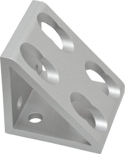 80/20 Inc. - 1-7/8" Wide, 2" High, Open Shelving 8 Hole Inside Corner Gusset - Aluminum, 2" Deep, Use with Series 10 & Bolt Kit 3393 - Exact Industrial Supply