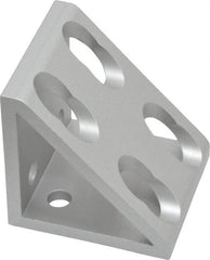 80/20 Inc. - 1-7/8" Wide, 2" High, Open Shelving 8 Hole Inside Corner Gusset - Aluminum, 2" Deep, Use with Series 10 & Bolt Kit 3393 - Exact Industrial Supply