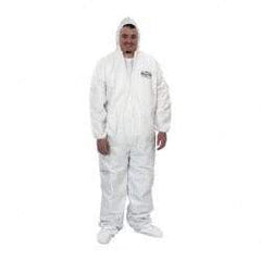 KleenGuard - Size XL Film Laminate Chemical Resistant Coveralls - White, Zipper Closure, Open Cuffs, Open Ankles - Exact Industrial Supply
