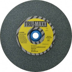 Tru-Maxx - 80 Grit Silicon Carbide Bench & Pedestal Grinding Wheel - 6" Diam x 1" Hole x 1/2" Thick, 5410 Max RPM, K Hardness, Medium Grade , Vitrified Bond - Exact Industrial Supply