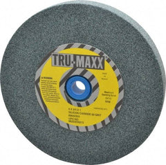Tru-Maxx - 60 Grit Silicon Carbide Bench & Pedestal Grinding Wheel - 6" Diam x 1" Hole x 3/4" Thick, 5410 Max RPM, K Hardness, Medium Grade , Vitrified Bond - Exact Industrial Supply