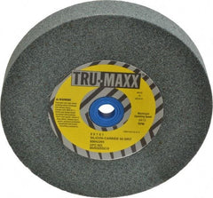 Tru-Maxx - 60 Grit Silicon Carbide Bench & Pedestal Grinding Wheel - 6" Diam x 1" Hole x 1" Thick, 5410 Max RPM, K Hardness, Medium Grade , Vitrified Bond - Exact Industrial Supply