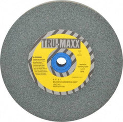 Tru-Maxx - 80 Grit Silicon Carbide Bench & Pedestal Grinding Wheel - 6" Diam x 1" Hole x 1" Thick, 5410 Max RPM, K Hardness, Medium Grade , Vitrified Bond - Exact Industrial Supply