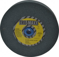 Tru-Maxx - 120 Grit Silicon Carbide Bench & Pedestal Grinding Wheel - 6" Diam x 1" Hole x 1" Thick, 5410 Max RPM, K Hardness, Fine Grade , Vitrified Bond - Exact Industrial Supply