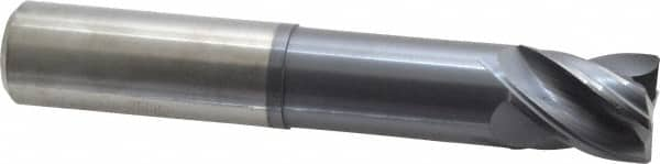 Accupro - 1" Diam 4 Flute Solid Carbide 0.02" Chamfer Width Corner Chamfer End Mill - Exact Industrial Supply