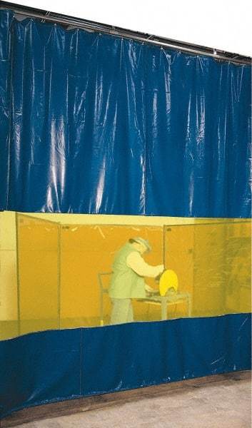 Steiner - 6 Ft. Wide x 9 Ft. High, Vinyl Welding Welding Curtain Kit - Yellow with Universal Mounting Hardware - Exact Industrial Supply