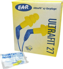 3M - Reusable, Uncorded, 27 dB, Flange Earplugs - Yellow, 100 Pairs - Exact Industrial Supply