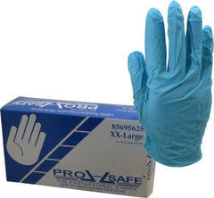 Disposable Gloves: Size 2X-Large, 5 mil, Nitrile, Powdered Blue