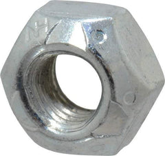 Value Collection - 1/4-28 UNF Grade C Hex Lock Nut with Distorted Thread - 7/16" Width Across Flats, Cadmium Clear-Plated Finish - Exact Industrial Supply