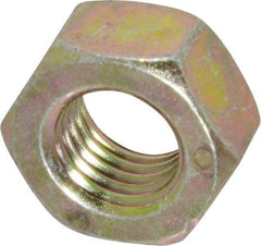 Value Collection - 5/16-24 UNF Steel Right Hand Hex Nut - 1/2" Across Flats, 17/64" High, Zinc Yellow Dichromate Finish - Exact Industrial Supply