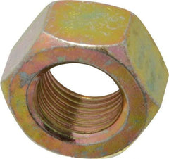 Value Collection - 9/16-18 UNF Steel Right Hand Hex Nut - 7/8" Across Flats, 31/64" High, Zinc Yellow Dichromate Finish - Exact Industrial Supply