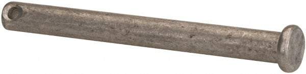 Made in USA - 1/4" Pin Diam, 2-1/2" OAL, Standard Clevis Pin - 3/32" Hole, 2-13/32" Usable Length, Uncoated Stainless Steel - Exact Industrial Supply