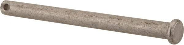Made in USA - 1/4" Pin Diam, 3" OAL, Standard Clevis Pin - 3/32" Hole, 2-29/32" Usable Length, Uncoated Stainless Steel - Exact Industrial Supply