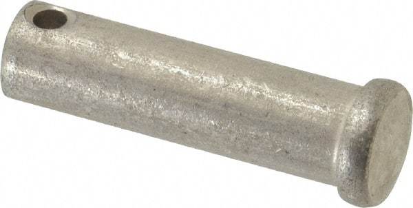 Made in USA - 1/2" Pin Diam, 1-3/4" OAL, Standard Clevis Pin - 5/32" Hole, 1-19/32" Usable Length, Uncoated Stainless Steel - Exact Industrial Supply