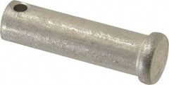 Made in USA - 1/2" Pin Diam, 1-3/4" OAL, Standard Clevis Pin - 5/32" Hole, 1-19/32" Usable Length, Uncoated Stainless Steel - Exact Industrial Supply