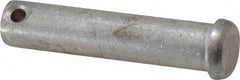 Made in USA - 1/2" Pin Diam, 2-1/4" OAL, Standard Clevis Pin - 5/32" Hole, 2-3/32" Usable Length, Uncoated Stainless Steel - Exact Industrial Supply