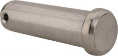 Made in USA - 3/4" Pin Diam, 2-1/2" OAL, Standard Clevis Pin - 5/32" Hole, 2-11/32" Usable Length, Uncoated Stainless Steel - Exact Industrial Supply