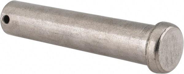 Made in USA - 3/4" Pin Diam, 3-3/4" OAL, Standard Clevis Pin - 5/32" Hole, 3-19/32" Usable Length, Uncoated Stainless Steel - Exact Industrial Supply