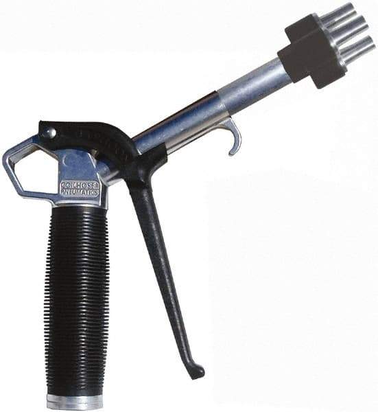 Coilhose Pneumatics - 150 Max psi High Flow Multi-Jet Nozzle Pistol Grip Blow Gun - 3/8 NPT, 2" Tube Length, Aluminum - Exact Industrial Supply