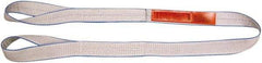 Lift-All - 16' Long x 4" Wide, 11,500 Lb Vertical Capacity, 2 Ply, Polyester Web Sling - 9,200 Lb Choker Capacity, Silver (Color) - Exact Industrial Supply