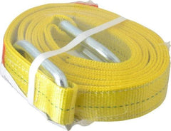 Lift-All - 10' Long x 2" Wide, 6,400 Lb Vertical Capacity, 2 Ply, Polyester Web Sling - 5,000 Lb Choker Capacity, Yellow - Exact Industrial Supply