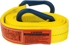 Lift-All - 8' Long x 2" Wide, 6,400 Lb Vertical Capacity, 2 Ply, Polyester Web Sling - 5,000 Lb Choker Capacity, Yellow - Exact Industrial Supply