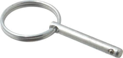 Gibraltar - 3/16" Pin Diam, 1-3/16" Long, Zinc Plated Steel Ball Lock Hitch Pin - 1" Usable Length - Exact Industrial Supply