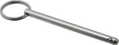 Gibraltar - 1/4" Pin Diam, 3-1/4" Long, Zinc Plated Steel Ball Lock Hitch Pin - 3" Usable Length - Exact Industrial Supply