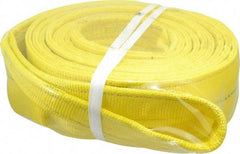 Lift-All - 20' Long x 4" Wide, 11,500 Lb Vertical Capacity, 2 Ply, Polyester Web Sling - 9,200 Lb Choker Capacity, Yellow - Exact Industrial Supply