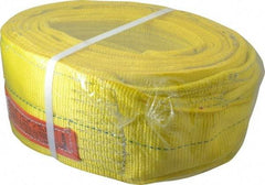 Lift-All - 16' Long x 6" Wide, 16,300 Lb Vertical Capacity, 2 Ply, Polyester Web Sling - 13,000 Lb Choker Capacity, Yellow - Exact Industrial Supply