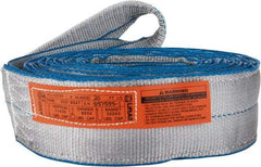 Lift-All - 20' Long x 4" Wide, 11,500 Lb Vertical Capacity, 2 Ply, Polyester Web Sling - 9,200 Lb Choker Capacity, Silver (Color) - Exact Industrial Supply