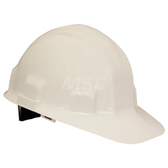 Hard Hat: Type 1, Class E, 6-Point Suspension White, Plastic, Slotted
