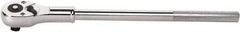 GearWrench - 3/4" Drive Pear Head Ratchet - Full Polish Chrome Finish, 19" OAL, 24 Gear Teeth, Full Polished Handle, Button Head - Exact Industrial Supply