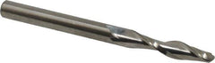 Onsrud - 1/4" Cutting Diam x 1-1/8" Length of Cut, 2 Flute, Upcut Spiral Router Bit - Uncoated, Right Hand Cut, Solid Carbide, 3" OAL x 1/4" Shank Diam, Ball End Taper, 30° Helix Angle - Exact Industrial Supply