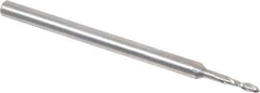 Onsrud - 1/16" Cutting Diam x 1/4" Length of Cut, 2 Flute, Upcut Spiral Router Bit - Uncoated, Right Hand Cut, Solid Carbide, 2" OAL x 1/8" Shank Diam, Ball End Taper, 30° Helix Angle - Exact Industrial Supply