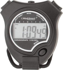 Value Collection - Digital Stopwatch with Split Counter - LR44, Back Lit, Black - Exact Industrial Supply
