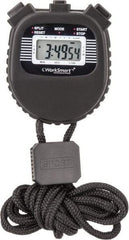 Value Collection - LCD Digital Stopwatch - 3 Functions, 1/100 Sec Resolution, Black - Exact Industrial Supply