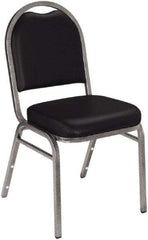 NPS - Vinyl Black Stacking Chair - Silver Frame, 18" Wide x 20" Deep x 34" High - Exact Industrial Supply