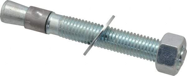 Red Head - 5/8" Diam, 5/8-11, 5" OAL, Grade 3, Wedge Expansion Concrete Anchor - Steel, Zinc Plated, 3-1/4" Thread Length, Tie Wire Head, 5/8" Drill - Exact Industrial Supply