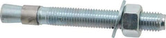 Red Head - 3/4 Inch Diameter, 3/4-10 Inch Thread, 6-1/4 Inch Overall Length, Grade 3, Wedge Expansion Concrete Anchor - Steel, Zinc Plated, 4-3/8 Inch Thread Length, Tie Wire Head, 3/4 Inch Drill - Exact Industrial Supply